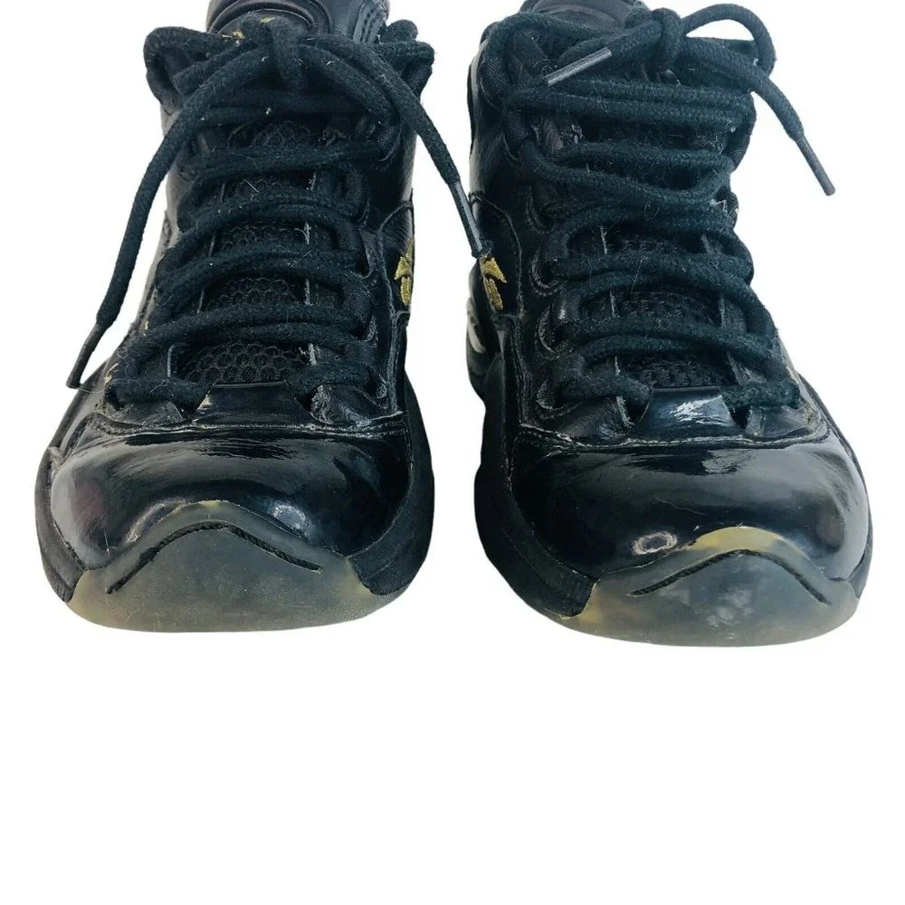Reebok Question Mid New Years Eve Iverson Sneaker Boy Youth 4 Black‎ Gold  Shoes